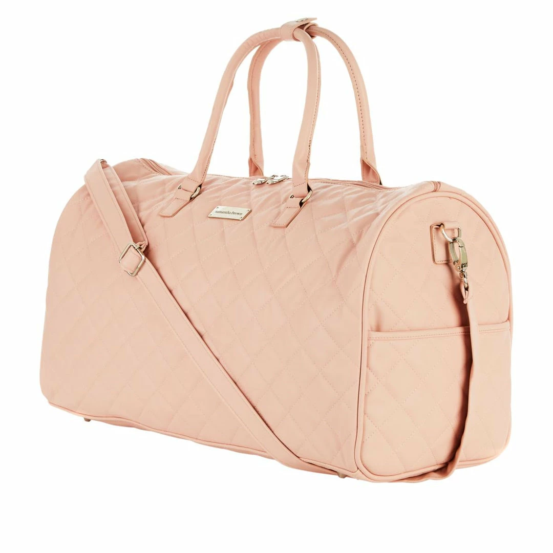 BargainJunkie Samantha Brown 21 Inch Quilted Satchel, Blush New