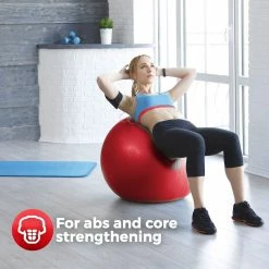 BargainJunkie New HemingWeigh Anti-Burst Fitness And Stability 45 Cm Ball, Red