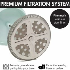 BargainJunkie New Primula Tempo 6 Cup Glass French Coffee Press, Pastel Blue