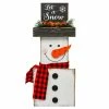 BargainJunkie New 18.5 Inch Block Wood Snowman