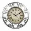 BargainJunkie New Empire 16 Inch Decorative Wall Clock, Brushed Nickel