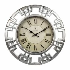 BargainJunkie New Empire 16 Inch Decorative Wall Clock, Brushed Nickel