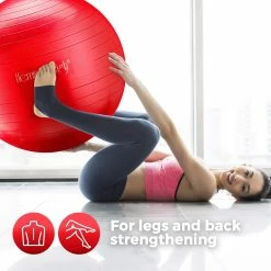 BargainJunkie New HemingWeigh Anti-Burst Fitness And Stability 45 Cm Ball, Red