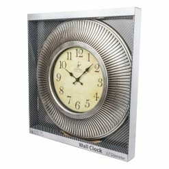 BargainJunkie Empire 22 Inch Brushed Nickel Decorative Wall Clock, Brushed Nickel New