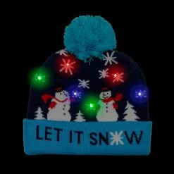 BargainJunkie New Festive Light Up LED Christmas Knit Hat