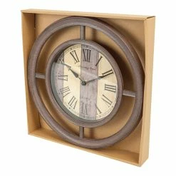 BargainJunkie Intellibrands 12.5” Faux Wood Circle Wall Clock