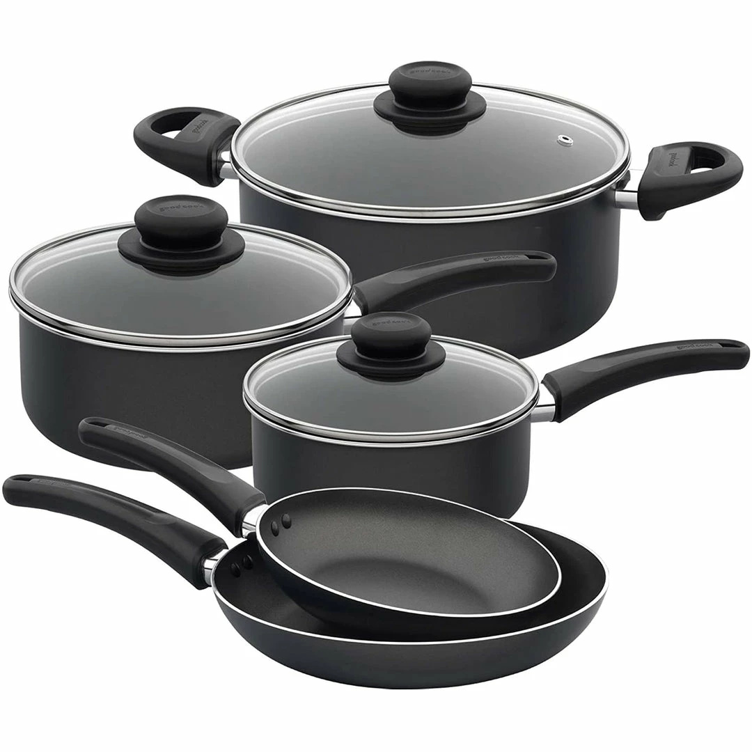 BargainJunkie New Good Cook 8pc Nonstick Cookware Set