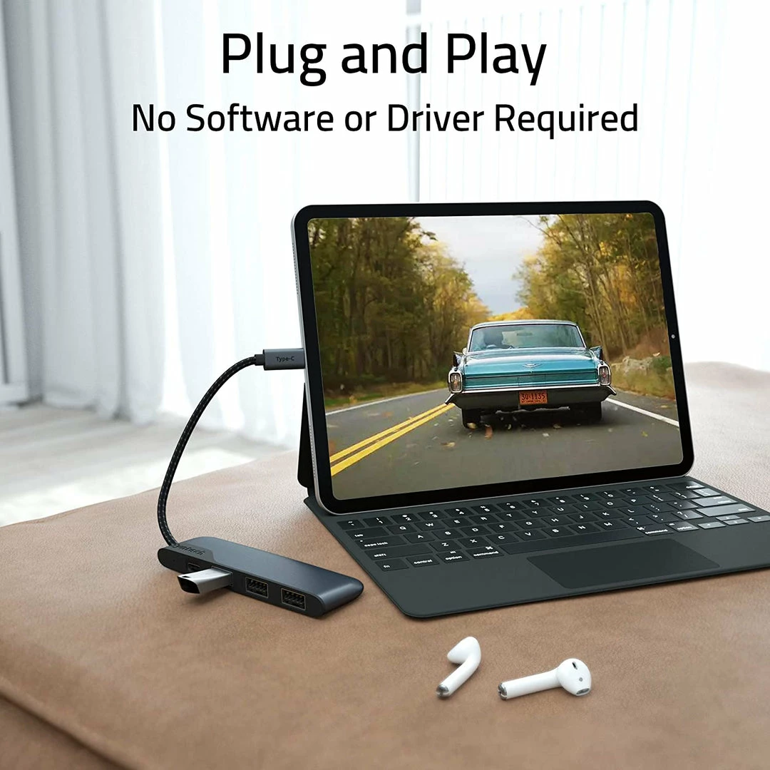 BargainJunkie Syntech USB C Hub 4-in-1 USB C To USB Adapter