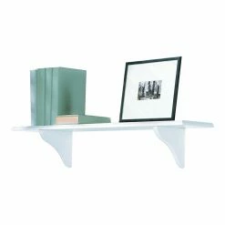 BargainJunkie Home & Garden Kathy Ireland 23” Mission Bracket Wall Shelf, White