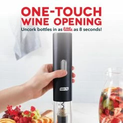 BargainJunkie Dash Serve & Preserve Electric Wine Opener Set, Red New