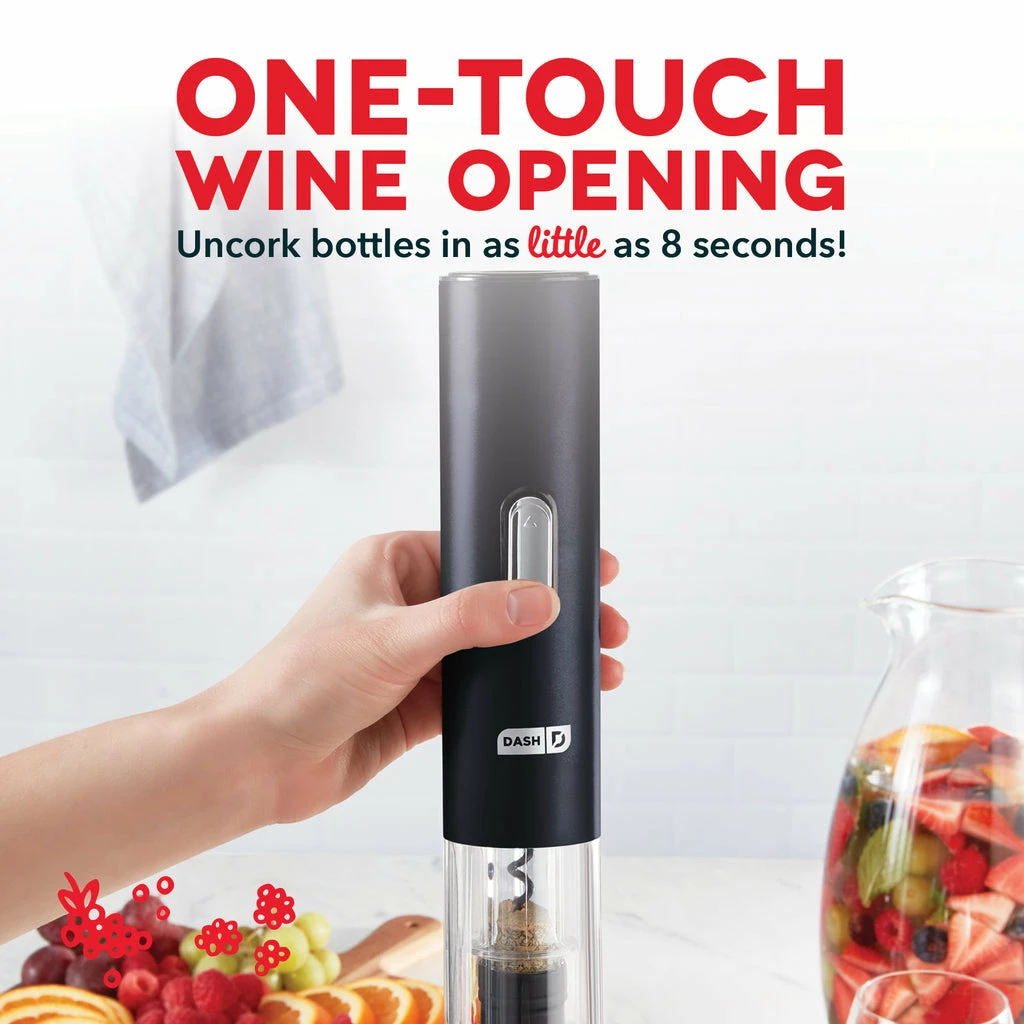 BargainJunkie Dash Serve & Preserve Electric Wine Opener Set, Red New