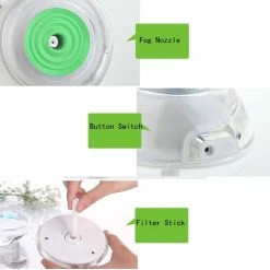 BargainJunkie Crystal USB Night Light Air Humidifier, Green New