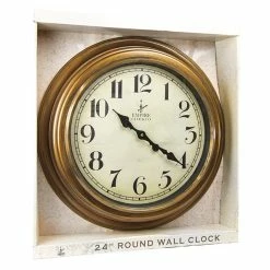 BargainJunkie Home & Garden Empire 24 Inch Decorative Wall Clock, Brushed Copper