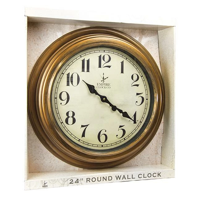 BargainJunkie Home & Garden Empire 24 Inch Decorative Wall Clock, Brushed Copper