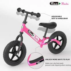 BargainJunkie New Ran Rule Kid's Balance Bike, Pink