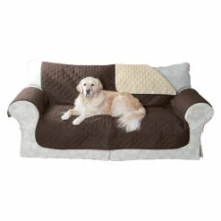 BargainJunkie New Home Ease Reversible 2 Seat Sofa Furniture Protector, Brown/Beige