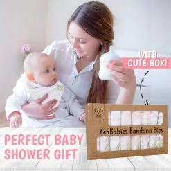 BargainJunkie New KeaBabies 8 Pack Of Organic Cotton Bandana Bibs, Sweet Charm