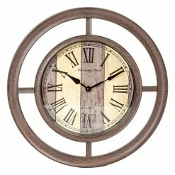 BargainJunkie Intellibrands 12.5” Faux Wood Circle Wall Clock