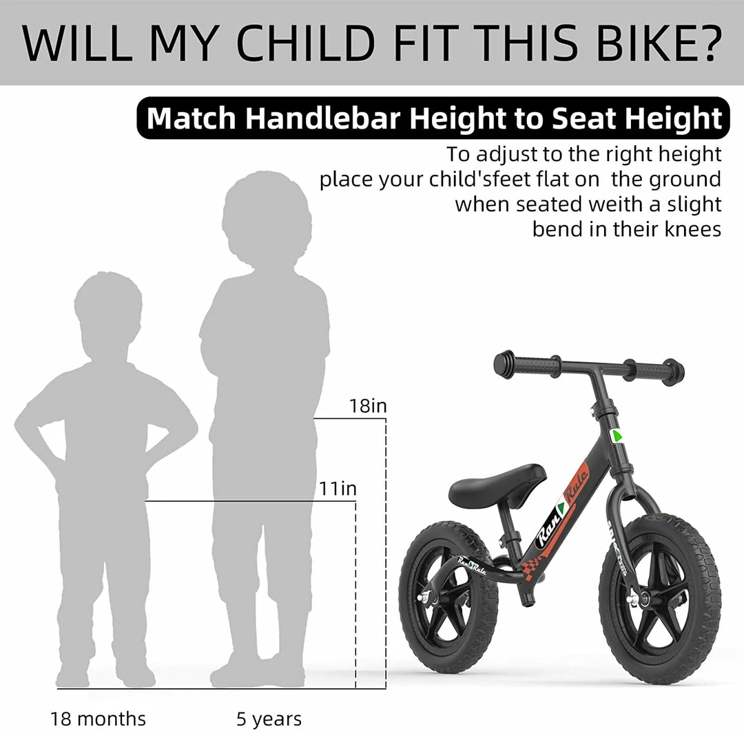 BargainJunkie Ran Rule Kid's Balance Bike, Black New