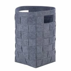 BargainJunkie New Honey-Can-Do Woven Felt Hamper, Grey