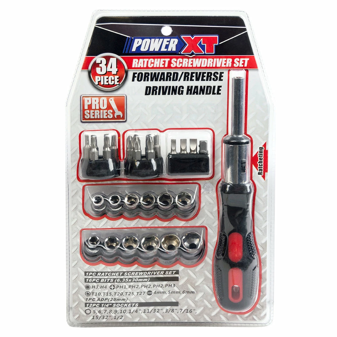 BargainJunkie Tools & Auto PowerXT 34pc Ratcheting Screwdriver