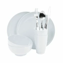 BargainJunkie Roomify White 9pc Plastic Dish Set