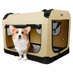 BargainJunkie Veehoo Khaki Folding Soft Dog Crate, XXL New
