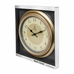 BargainJunkie Empire 16” Analog Wall Clock, Decorative Brushed Gold New