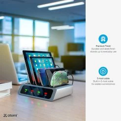 BargainJunkie Atomi Visual Charge 4 Port USB Desktop Charge Station