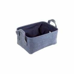 BargainJunkie Home & Garden Home Ease 4 Piece Deluxe Fabric Storage Basket Set, Blue