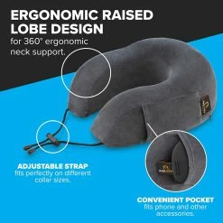 BargainJunkie Pack A Nap Memory Foam Neck Pillow Travel Kit, Orange