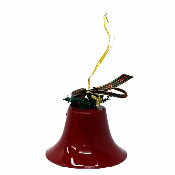 BargainJunkie 6" Metal Christmas Bell, Red New