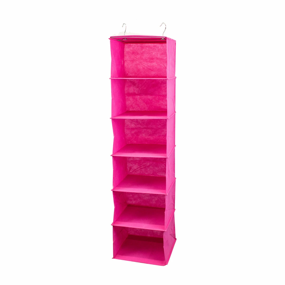 BargainJunkie DormItUp Cube It Up Closet Hanging Shelf Organizer, Pink