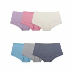 BargainJunkie Fruit Of The Loom Beyond Soft Women's Boy Shorts Assorted Pastel Colors, 6 Pack New