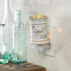 BargainJunkie New Candle Warmers Live Laugh Love Pluggable Fragrance Warmer With 3 Wax Melts