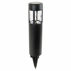 BargainJunkie Lighting Alpan Solar Pathway Lights, Black Plastic