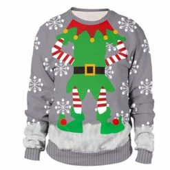 BargainJunkie Men's Snowflake Ugly Christmas Long Sleeve Shirt