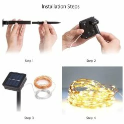 BargainJunkie 33ft Outdoor Solar String Lights, 2 Pack