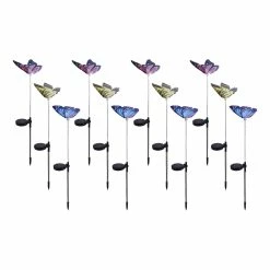 BargainJunkie New 4-Pack Solar Butterfly Stick Lights With Lighted Stems