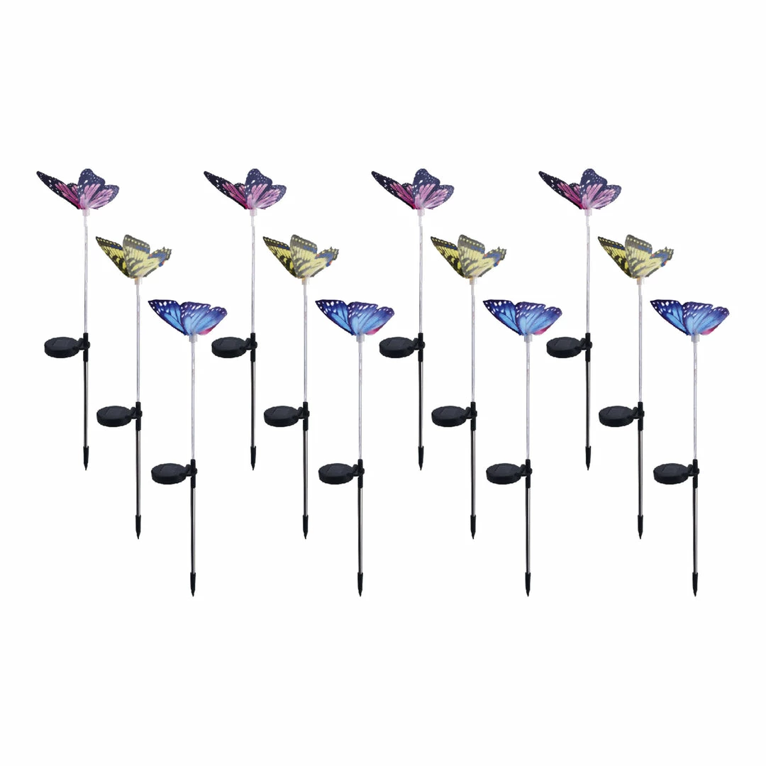 BargainJunkie New 4-Pack Solar Butterfly Stick Lights With Lighted Stems