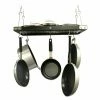 BargainJunkie New Range Kleen Rectangle Wood And Stainless Steel Hanging Pot Rack