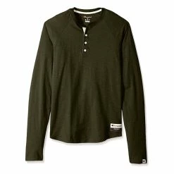 BargainJunkie Champion Men's Authentic Originals Long Sleeve Raglan Henley