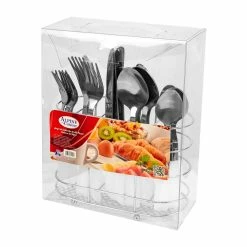 BargainJunkie Alpine Cuisine 20 Piece Flatware Set With Basket Holder