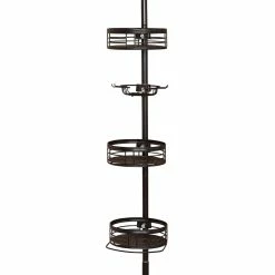 BargainJunkie Bronze Oil Tension Pole Shower Caddy, Refurbished