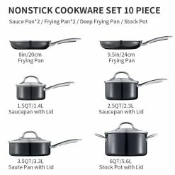 BargainJunkie New Hiteclife 10 Piece Nonstick Cookware Set