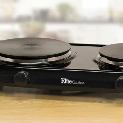 BargainJunkie Elite Cuisine Double Electric Burner, Refurbished Kitchen