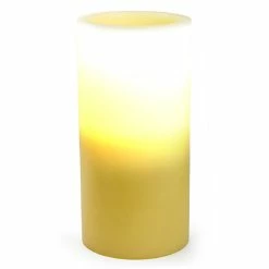 BargainJunkie Pacific Accents Flameless Ivory Wax Pillar Candle, 6 X 12 Inches