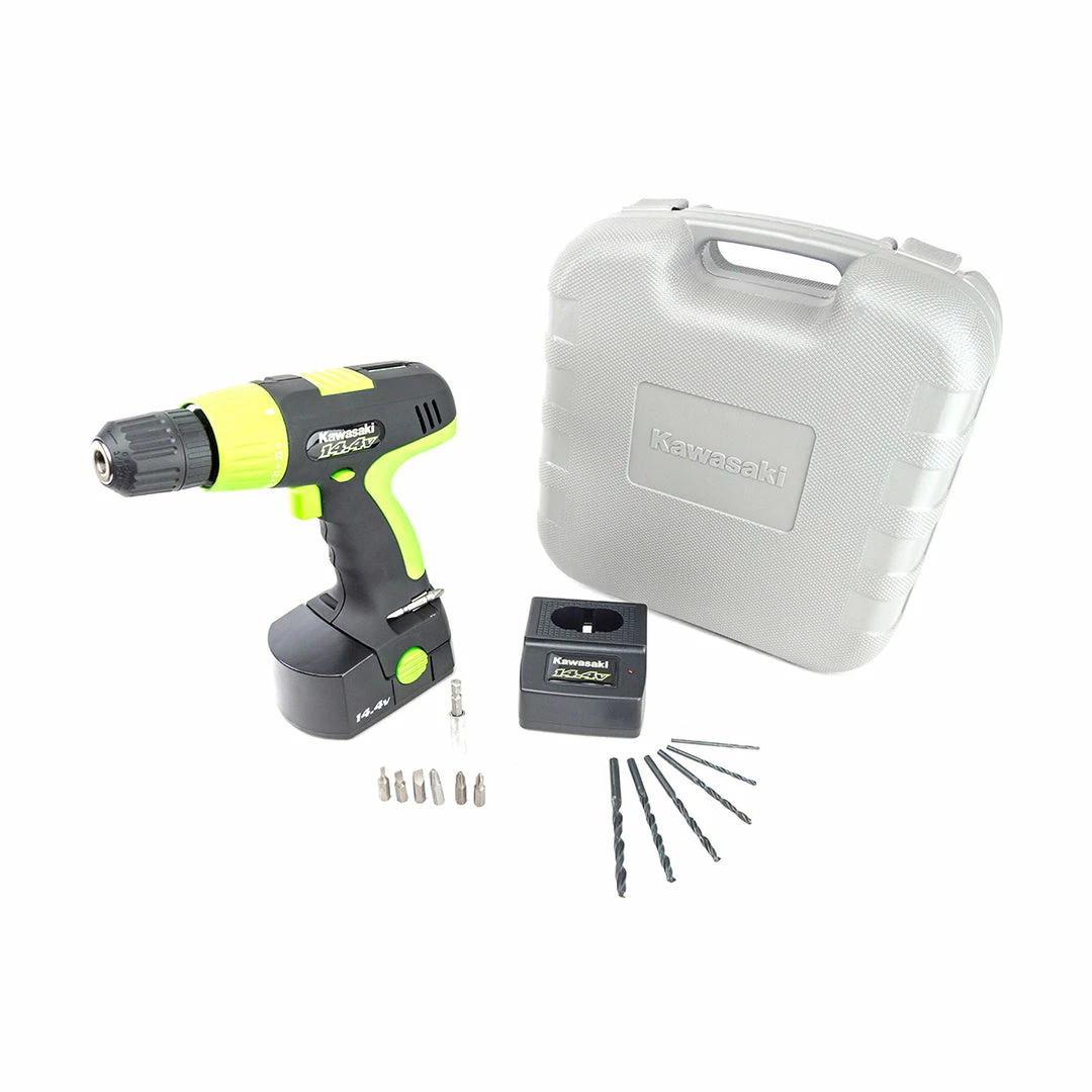 BargainJunkie Kawasaki 14.4V Cordless Drill Set 840216