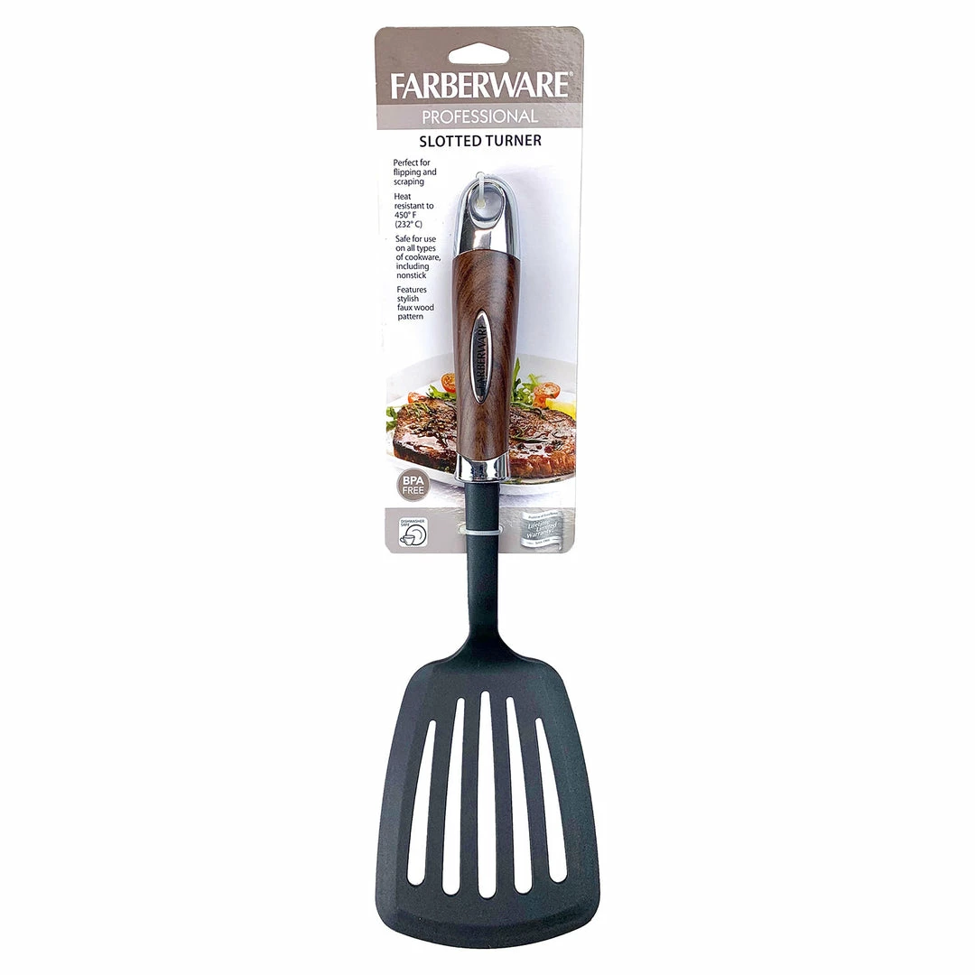 BargainJunkie New Farberware Professional Slotted Turner With Faux Wood Handle