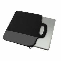 BargainJunkie New Sunscope 15" Neoprene Laptop Sleeve With Handle, Black And Grey